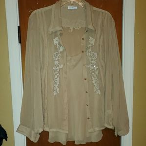 2pc Kaelyn Max II Sheer Blouse